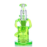 Desert Rose Mini Rig in vibrant green, compact 5.5" dab rig with a showerhead percolator for smooth hits