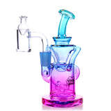 Desert Rose Mini Rig in purple-to-blue gradient, compact design with recycler percolator, by The Stash Shack