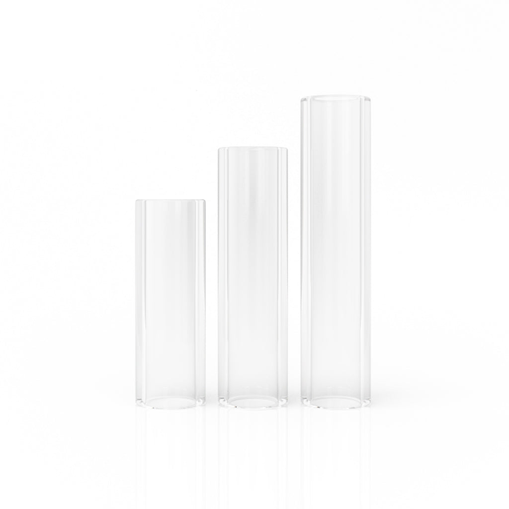 Honeybee Herb Hollow Quartz Pillars 3-Pack on White Background