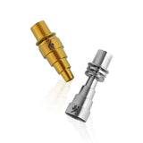 Honeybee Herb Titanium 6-in-1 E-Nail Dab Nail in Gold and Silver variants, angled view