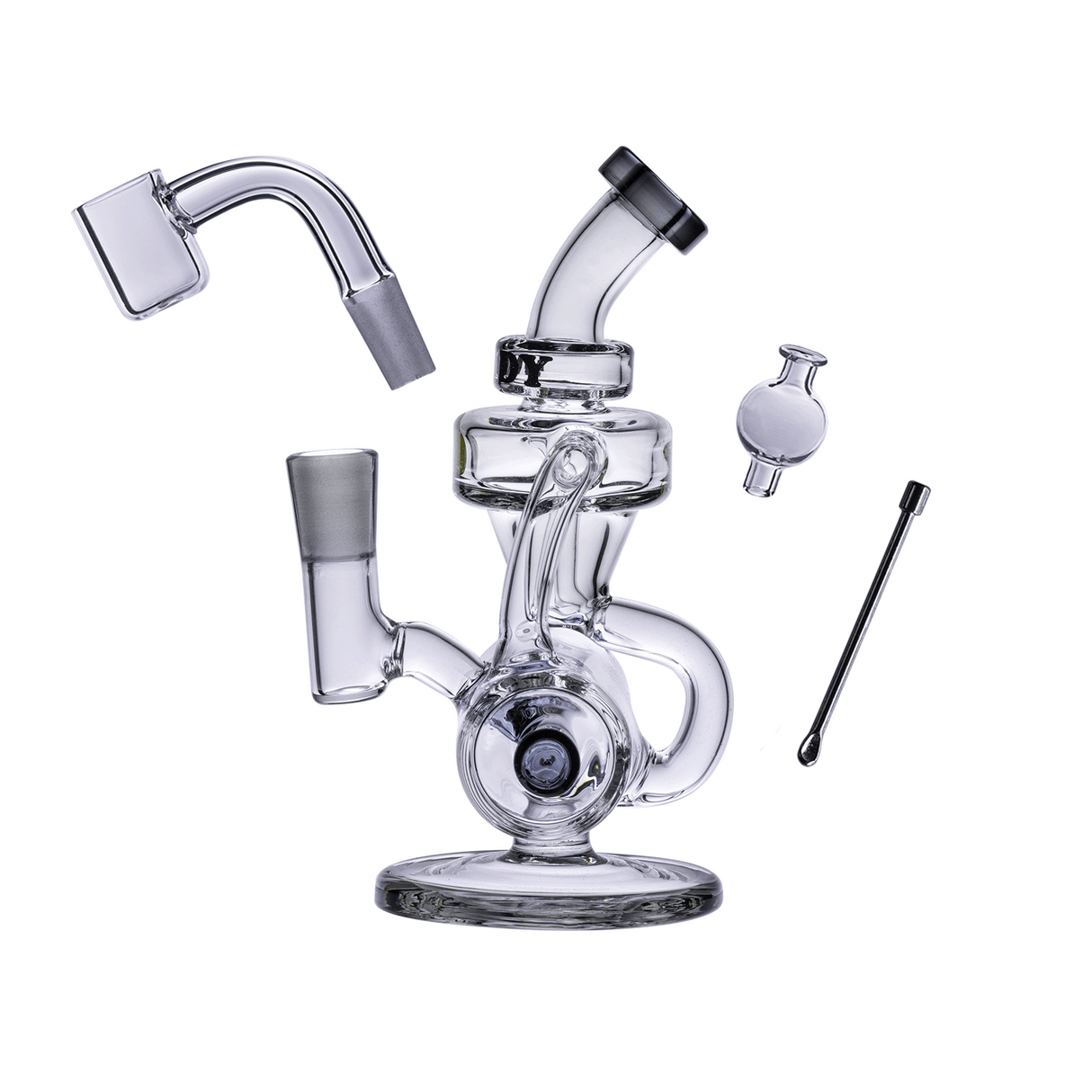 Goody Glass Drummer Boy Mini Dab Rig Kit with Quartz Banger, Carb Cap, and Dab Tool