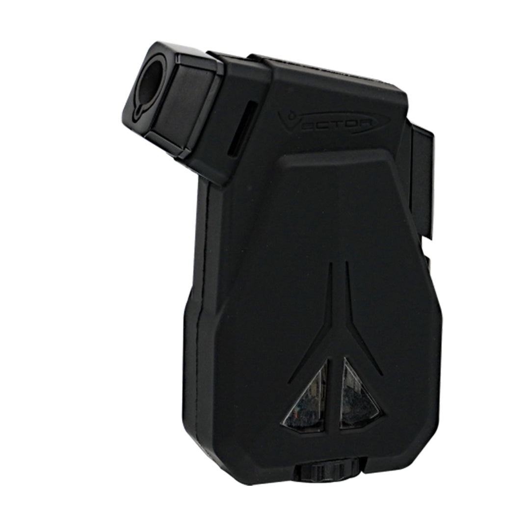 Vector Speed Mini Torch in Black Matte - Compact, Wind-Resistant, Front View on White Background