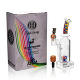 High Society Centauri Wig Wag Pipe front view with colorful accents and box