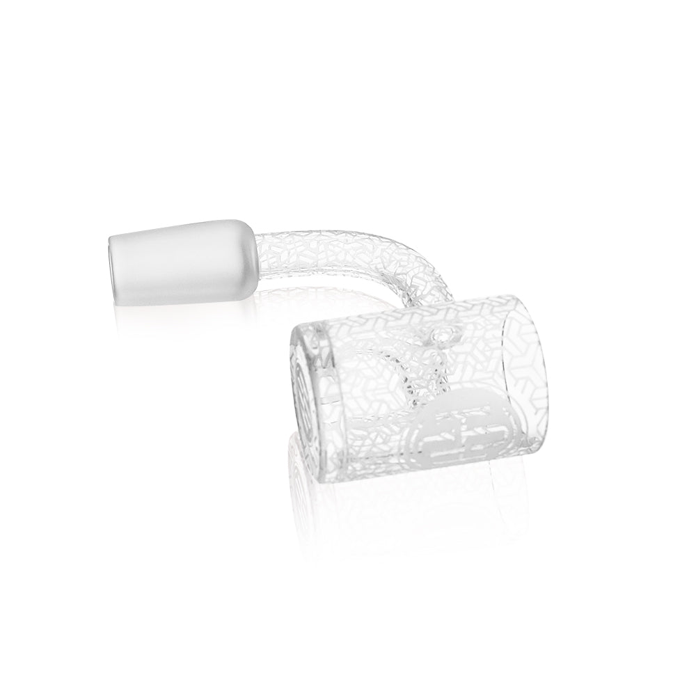 High Society Sol Single Weld Etched Quartz Banger, clear view on white background
