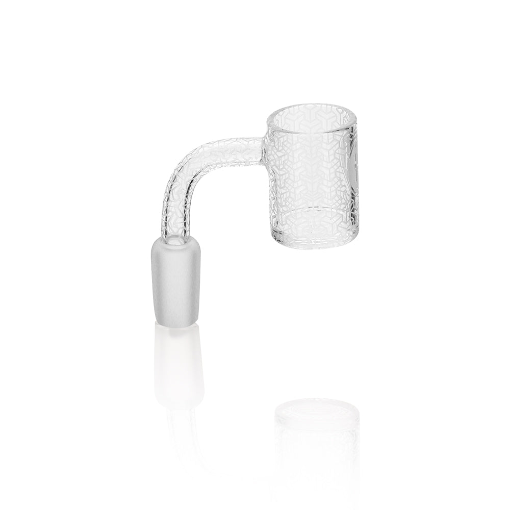 High Society Sol Single Weld Etched Quartz Banger on Seamless White Background