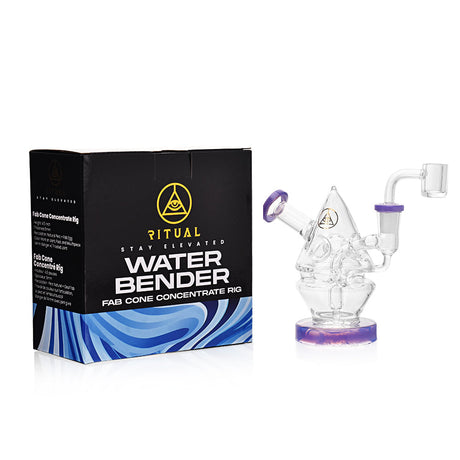 Ritual Smoke Water Bender Fab Cone Rig in Slime Purple with Box - Angled View