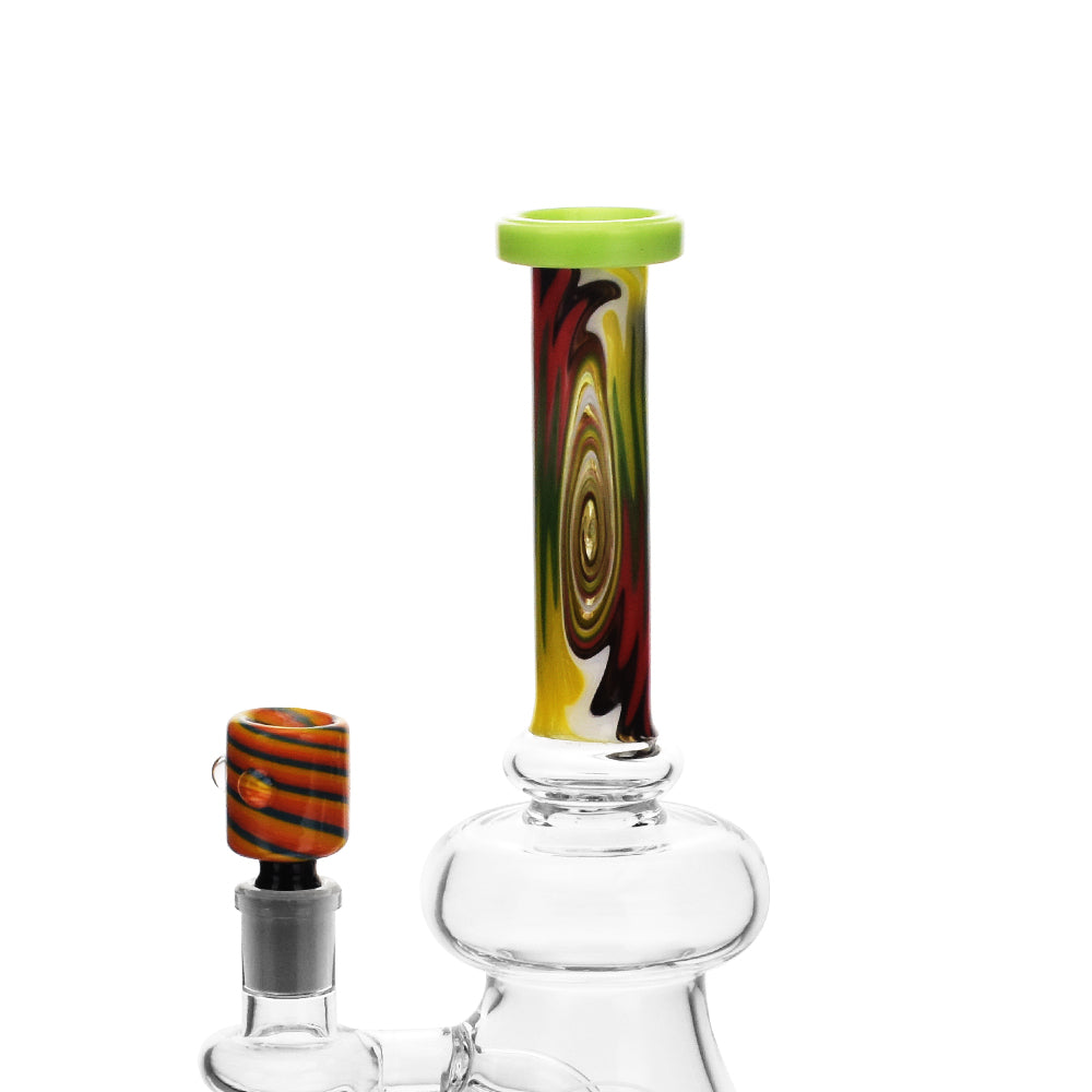 High Society Pegasi Premium Wig Wag Hybrid Pipe in Green with Glass Bowl - Front View