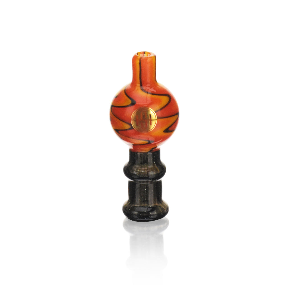 High Society Cosmic Wig Wag Carb Cap in Orange with Intricate Design - Front View