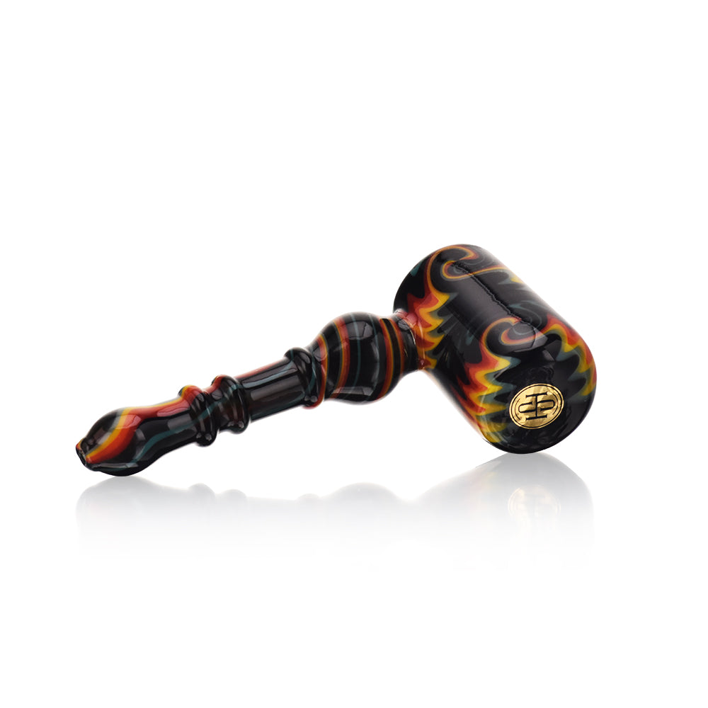 High Society Eris Wig Wag Bubbler in Black Rainbow V1, side view on white background