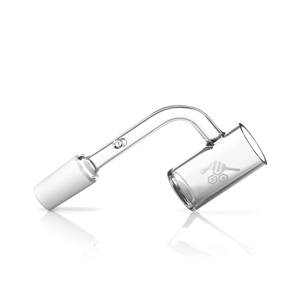 Honeybee Herb ENAIL ORIGINAL QUARTZ BANGER at 90Β° angle, clear flat top design, ideal for dab rigs