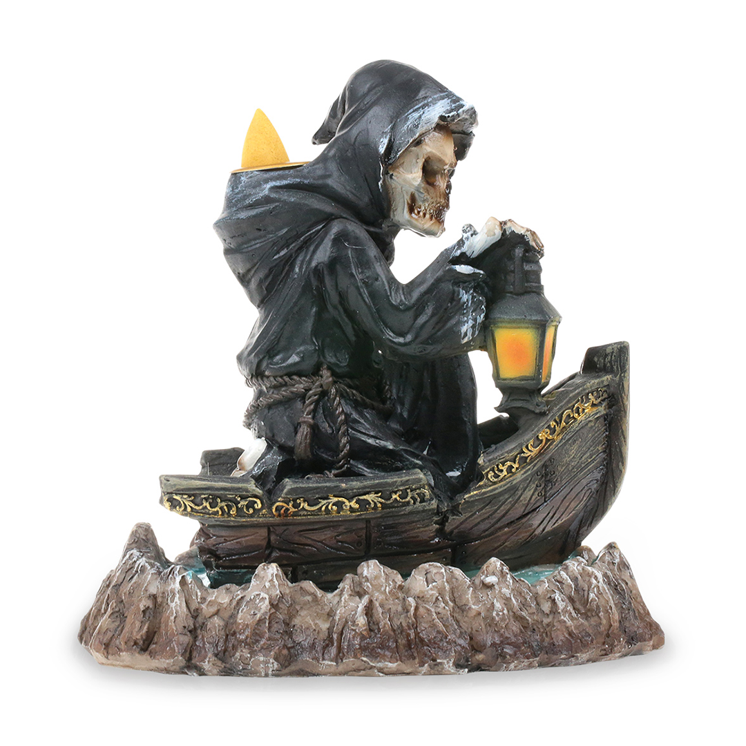 Fantasy Enchanted Backflow Incense Burner, Reaper with Lamp Design, for Meditation Decor