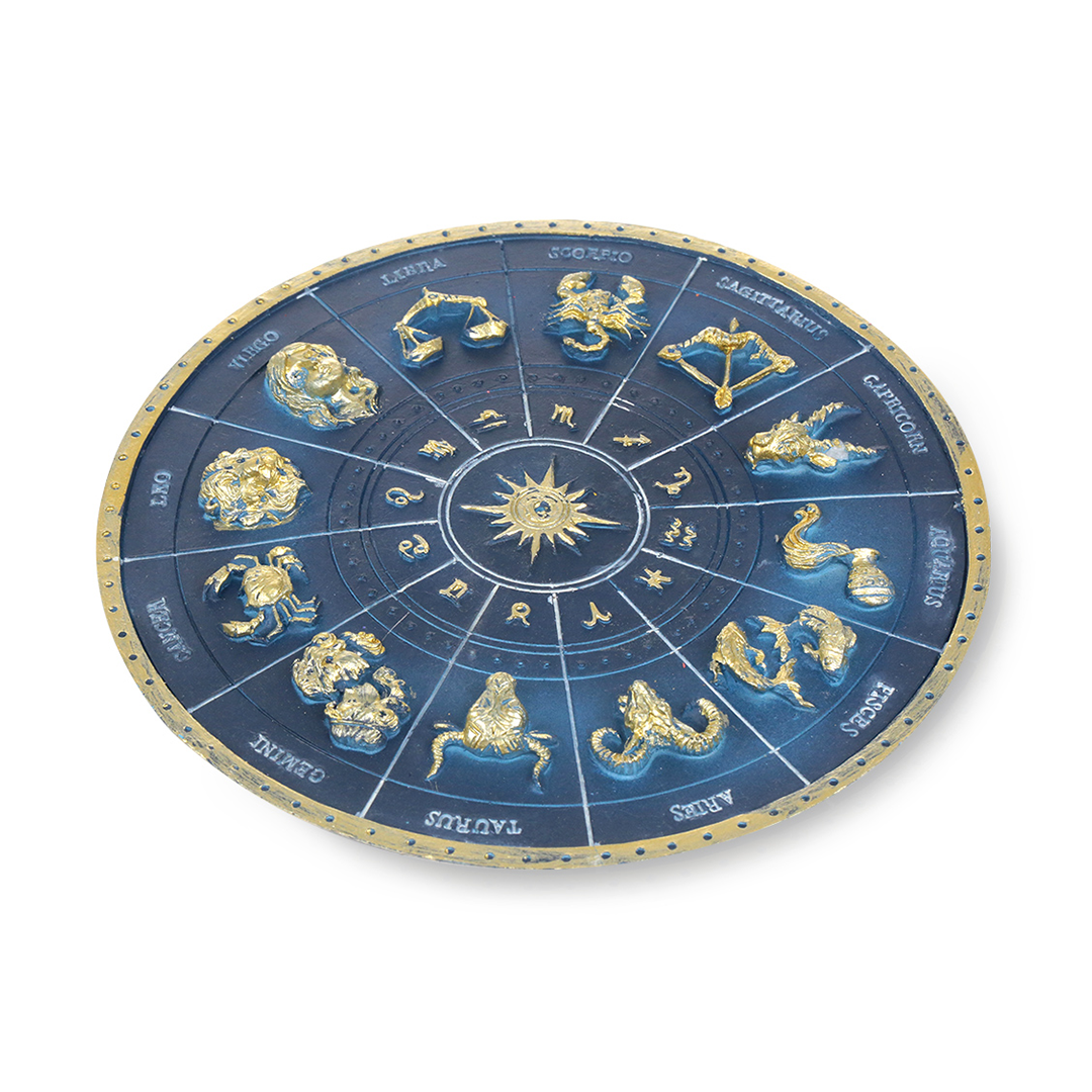 Fantasy Zodiac Incense Stick Burner, Polyresin, Top View on White Background