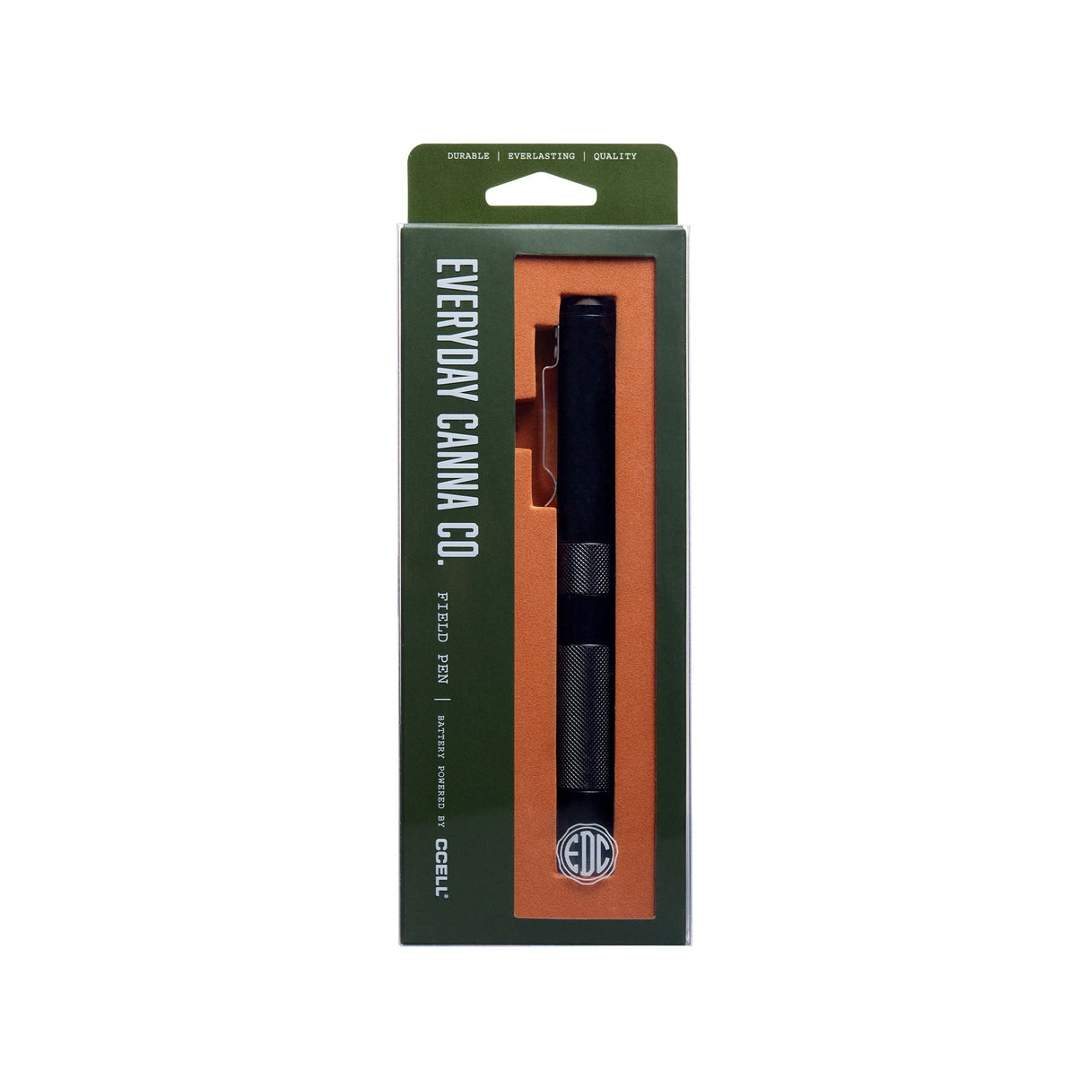 EDC Field Pen Vape Battery in packaging, Aircraft-Grade Aluminum, CCELL technology