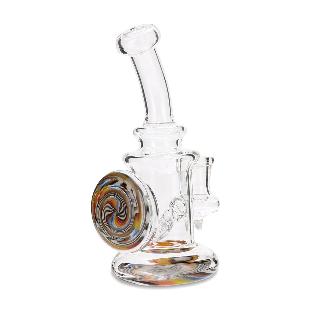 Medusa Customs 6.25" Swirl Bubble Bubbler with Colorful Accents - Front View