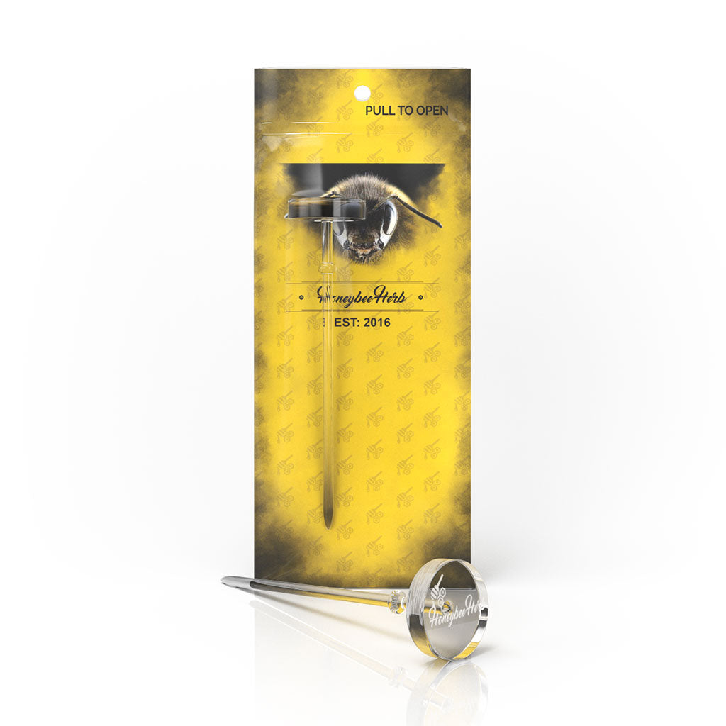 Honeybee Herb Flat Top Dabber & Carb Cap, Quartz Dab Tool with Packaging