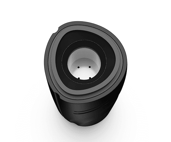 G Pen Pro Vaporizer by G Pen, black, portable herbal vaporizer, top view with open chamber