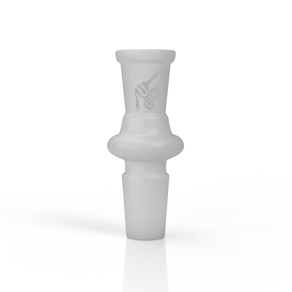 Honeybee Herb Frosted Glass Converter Adapter for Bongs and Dab Rigs, Front View