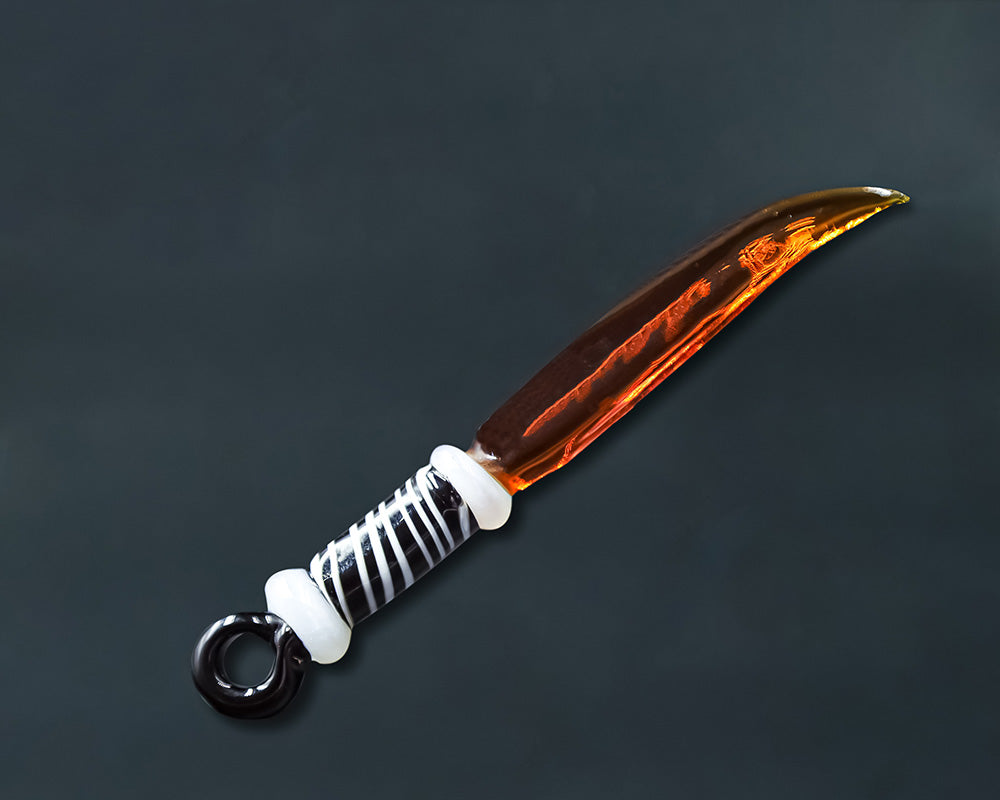 Honeybee Herb Artisan Glass Sword Dab Tool in Black - Top View for Precision Dabbing