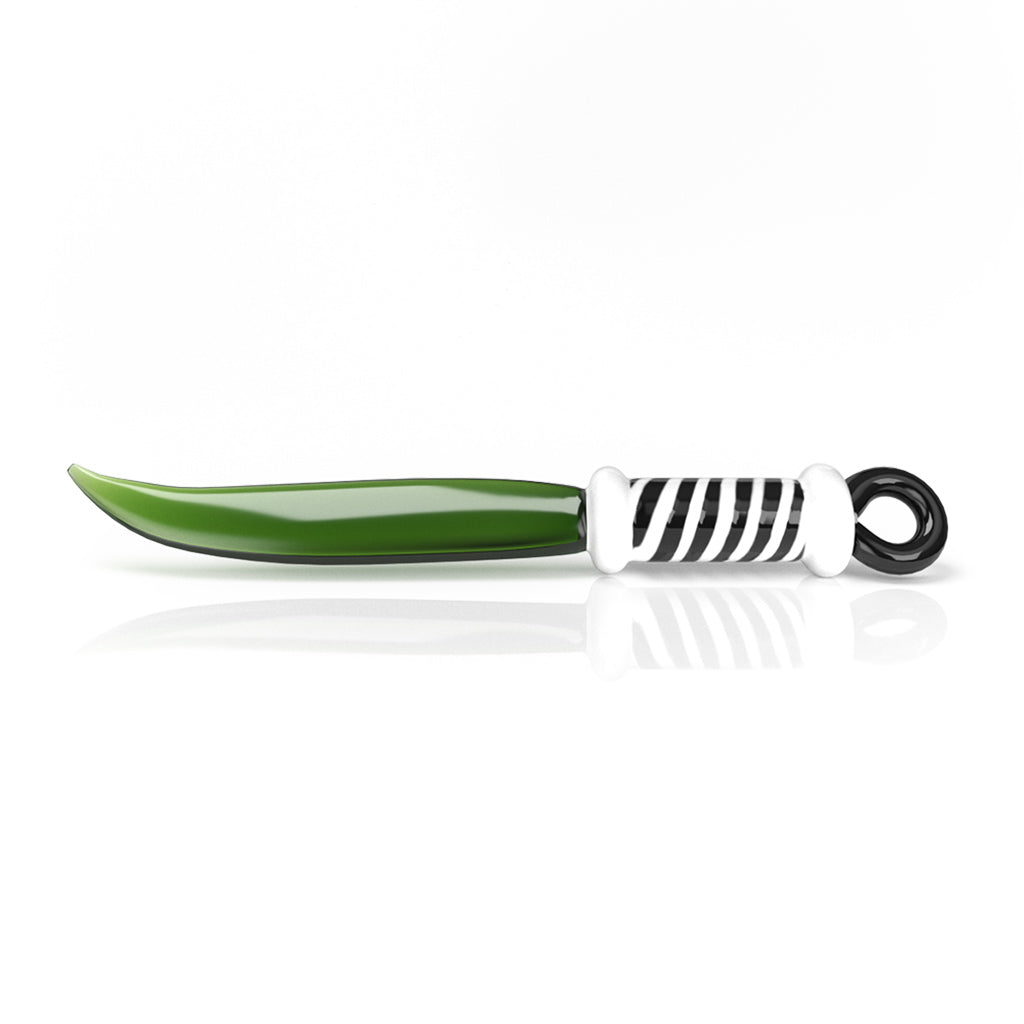 Honeybee Herb Glass Sword Dab Tool in Green, Novelty Side View for Dab Rigs