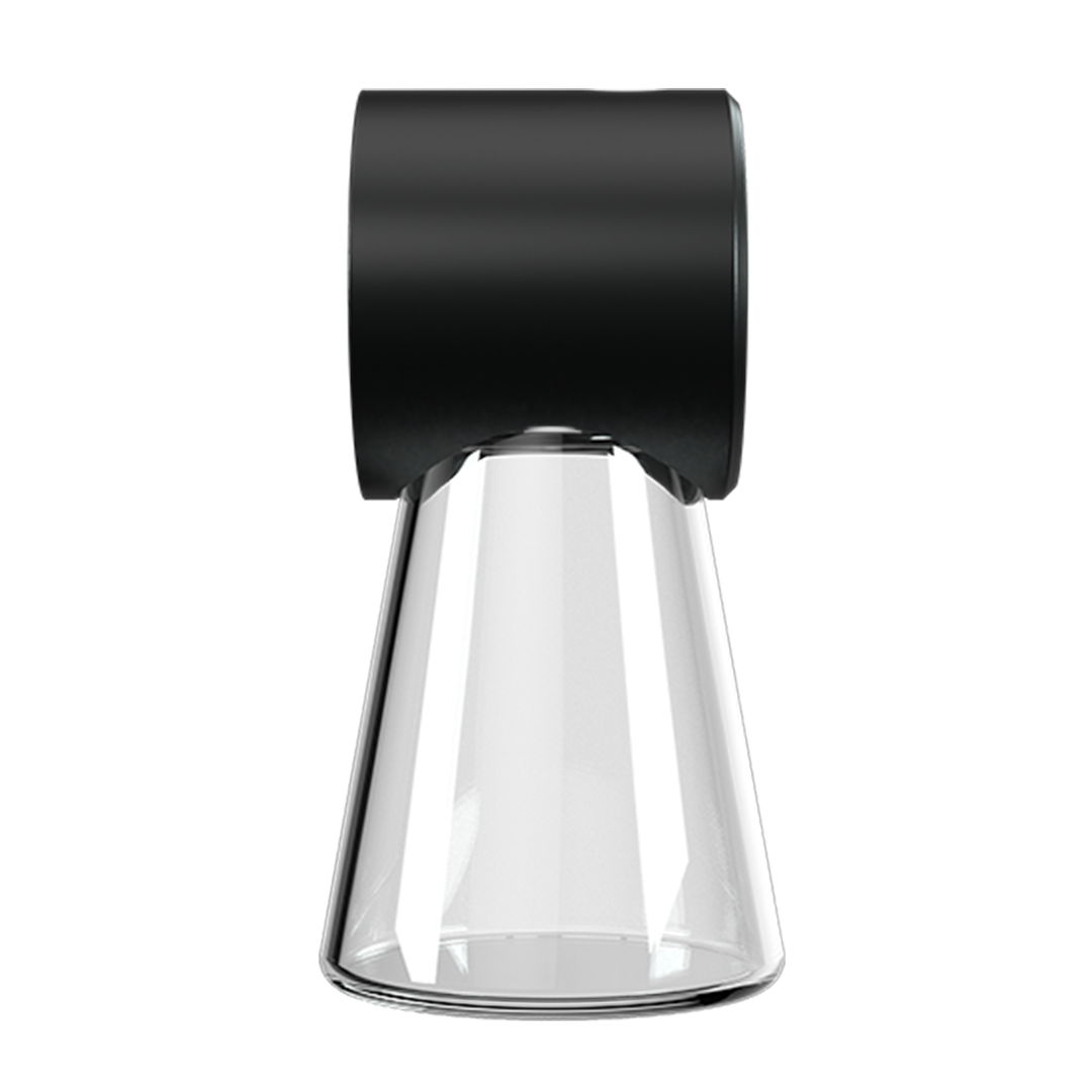 Stündenglass Ash Catcher - Clear Glass with Black Top - Front View