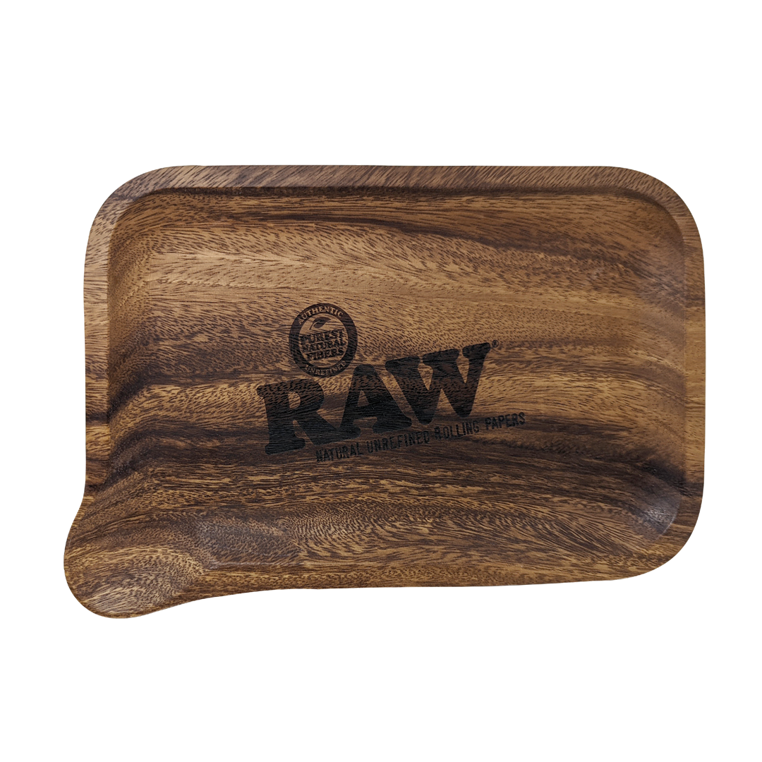 RAW Wooden Pour Tray - Top View with Natural Wood Grain Finish