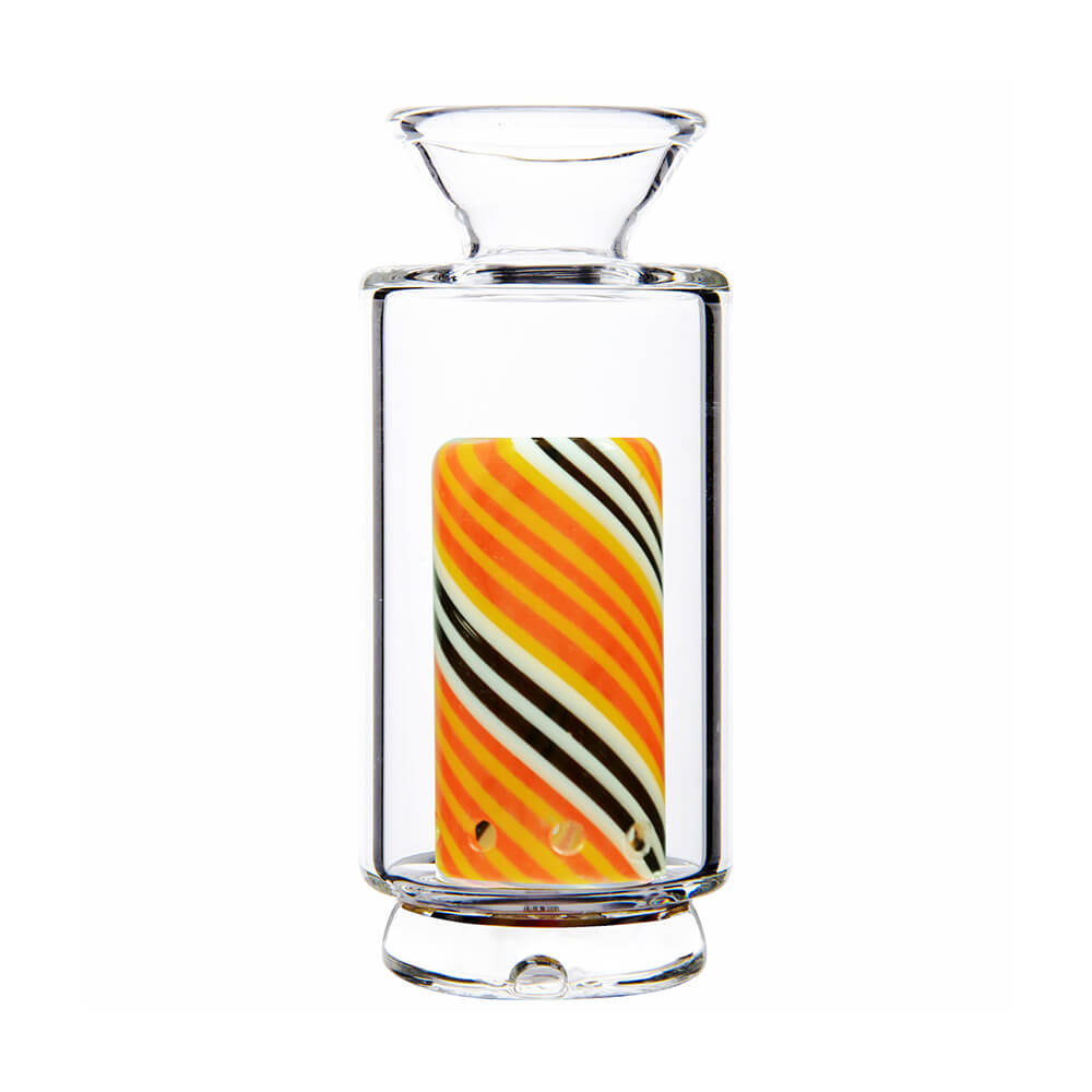 VLAB WigWag Percolated Glass Top for Focus V Carta with colorful swirl design, front view