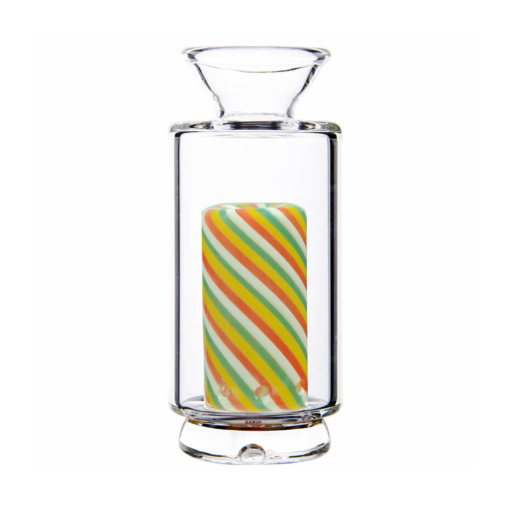 VLAB WigWag Percolated Glass Top Variant 4 for Focus V Carta, Front View with Striped Design