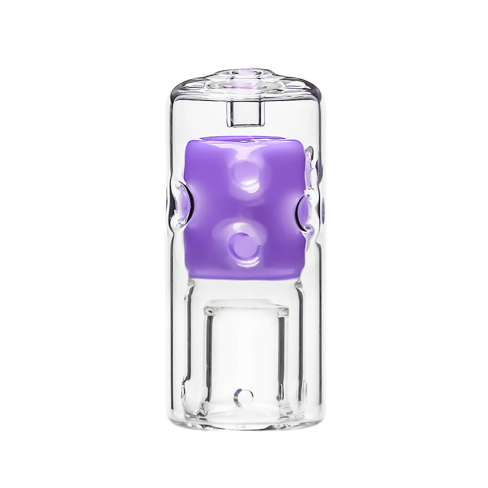 VLAB Vlex Glass Bubbler Attachment in Milky Purple for Vape Pens, Front View