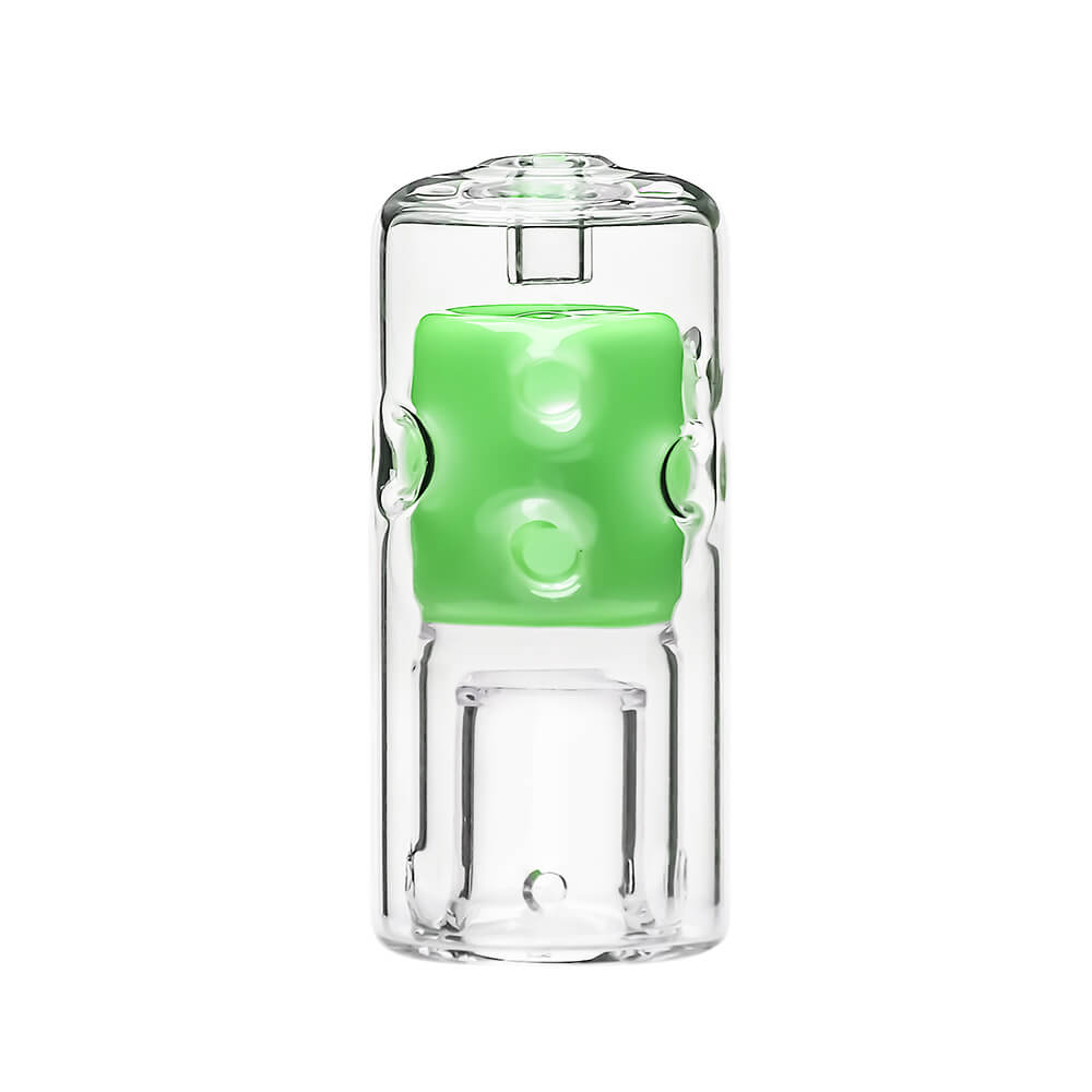 VLAB Vlex Glass Bubbler Attachment in Milky Green, Front View on White Background