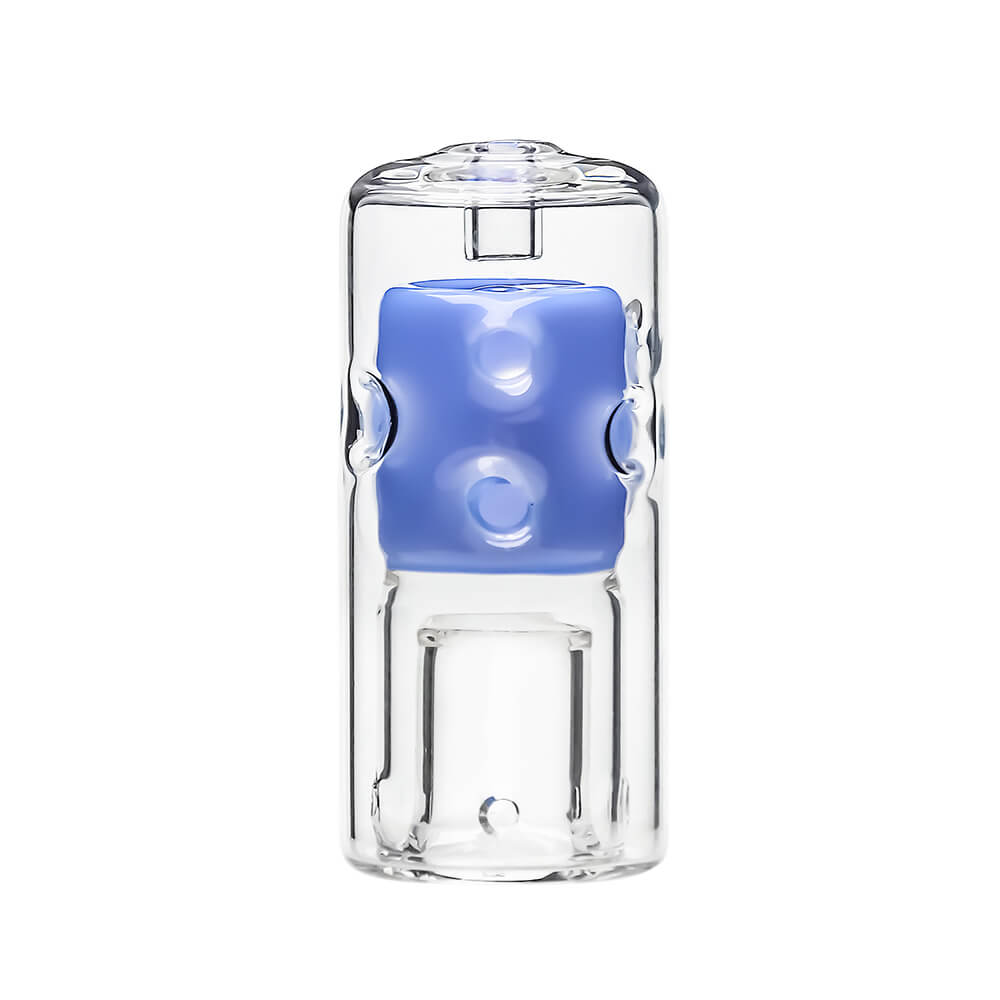 VLAB Vlex Glass Bubbler Attachment in Milky Blue - Front View for Vape Pens
