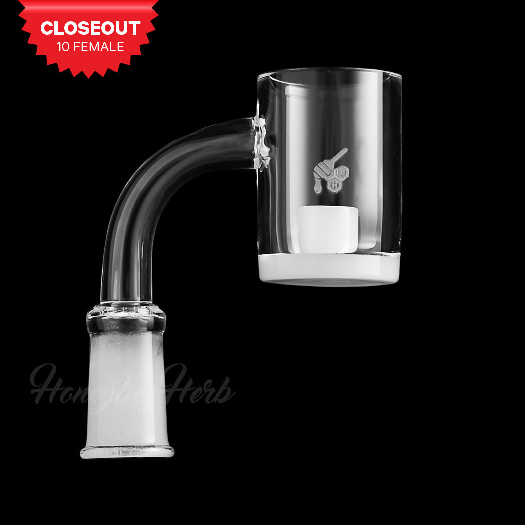 Honey & Milk Core Reactor Quartz Banger at 90Β° angle, 10mm female joint - Honeybee Herb