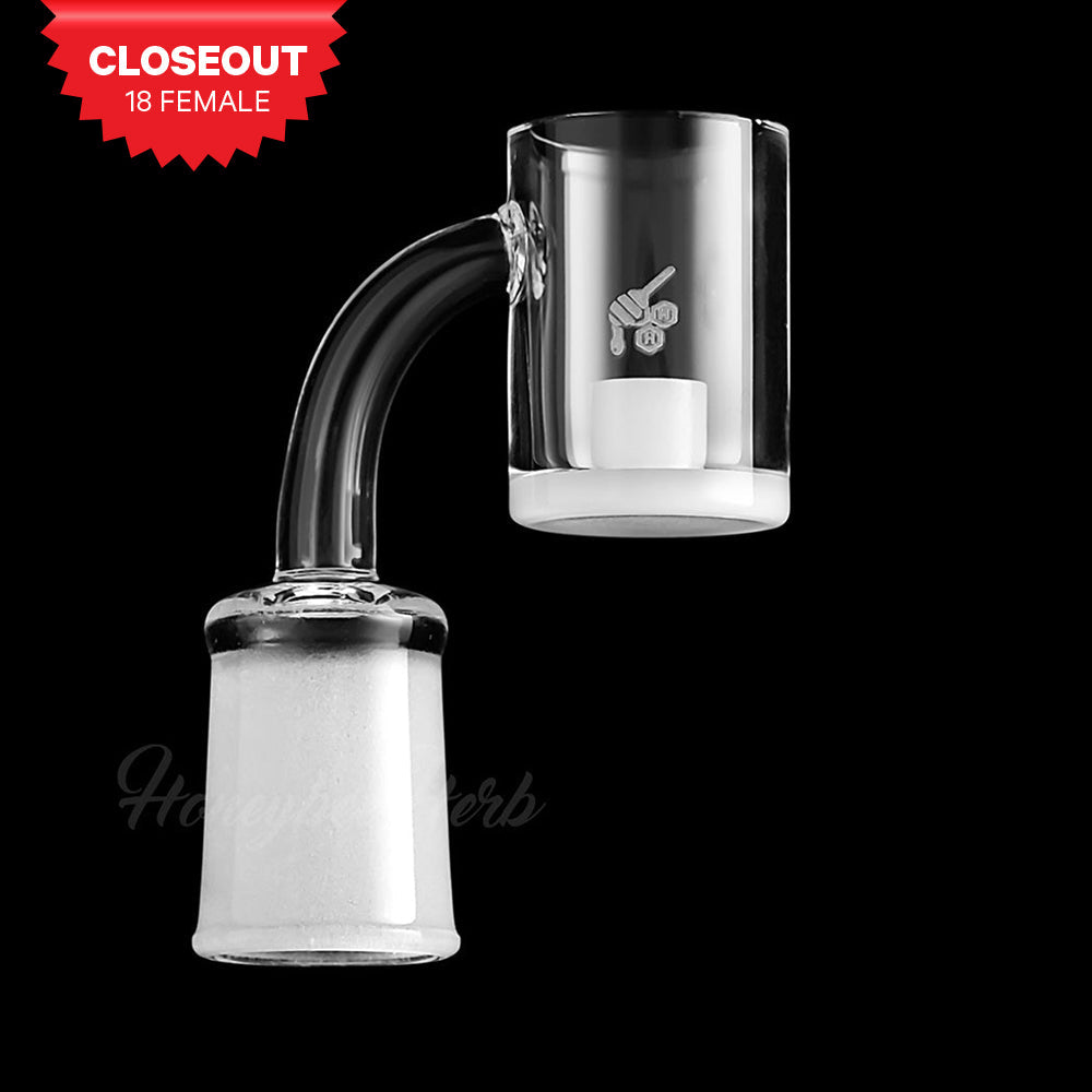 Honey & Milk Core Reactor Quartz Banger 90Β° for Dab Rigs, 18mm Female Joint, Side View