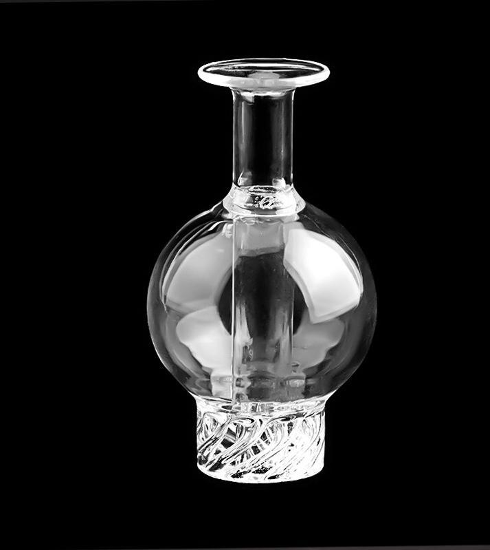Honey Hive Bubble Carb Cap from Honeybee Herb in clear quartz, front view on black background