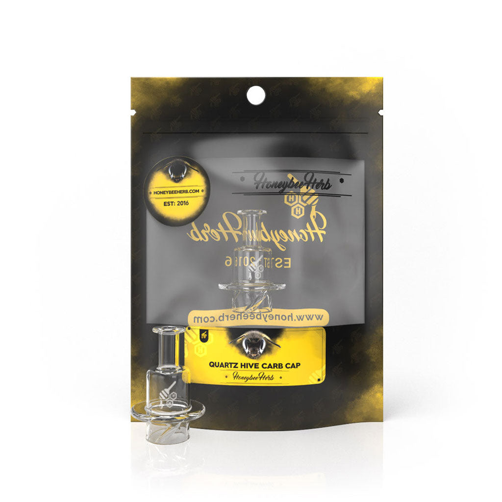 Honeybee Herb Quartz Honey Hive Carb Cap on packaging, clear view for dab rigs