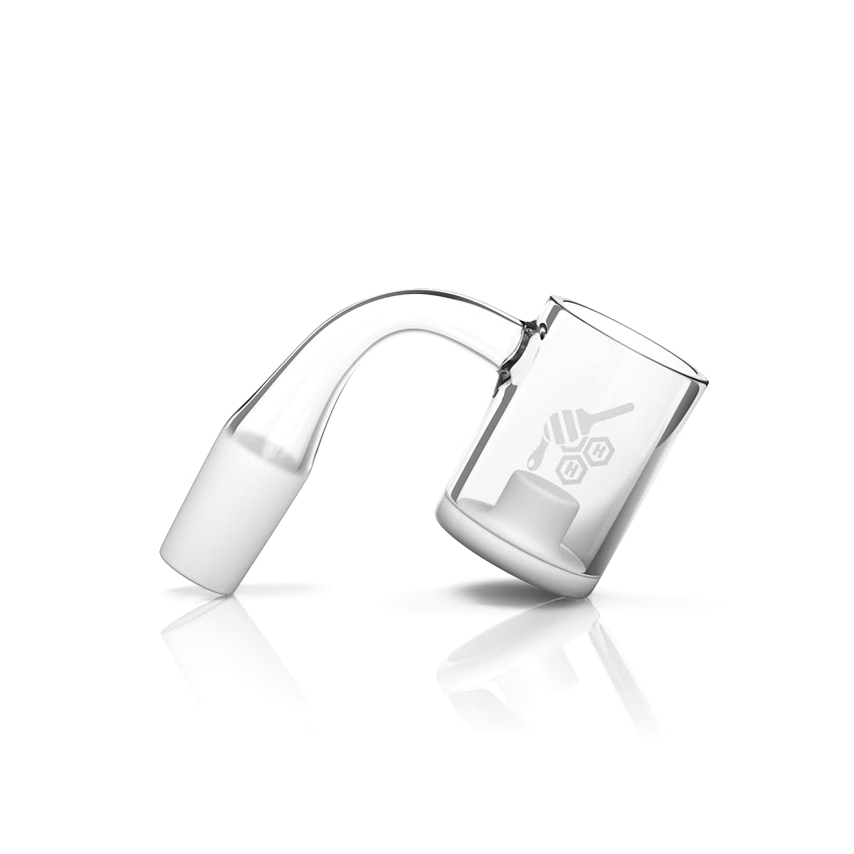 Honey & Milk Core Reactor Quartz Banger at 90Β° angle, clear with flat top design, for dab rigs