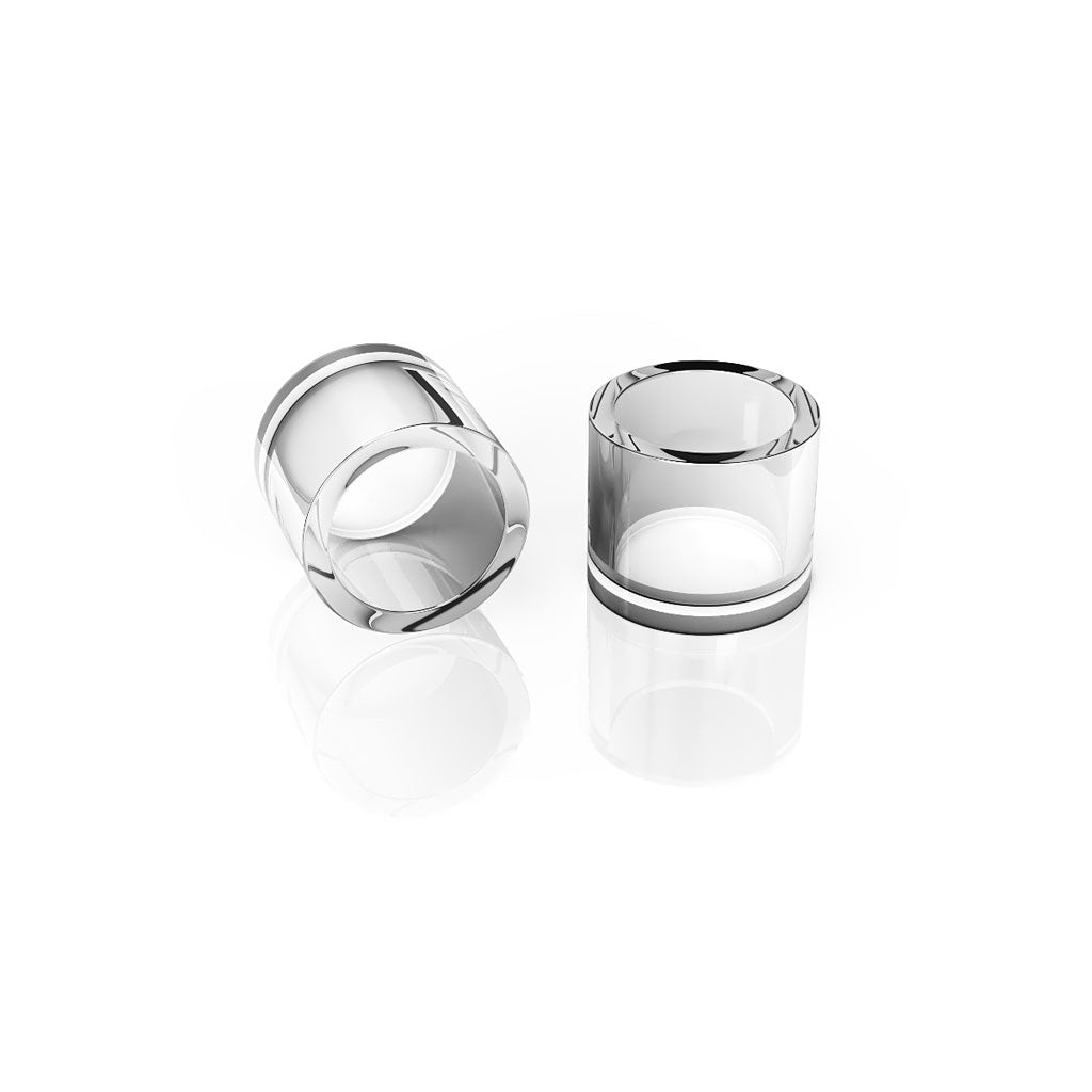 Honeybee Herb Honey & Milk Quartz Dishes, 2 Pack, Clear, for Dab Rigs - Front View