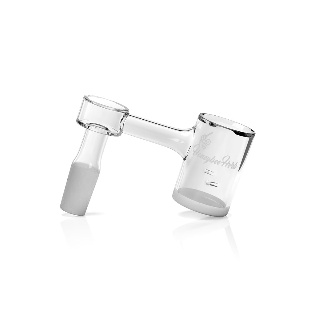 Honey & Milk Bevel Whirlwind Sidecar by Honeybee Herb, 90Β° degree 14mm male joint, clear glass