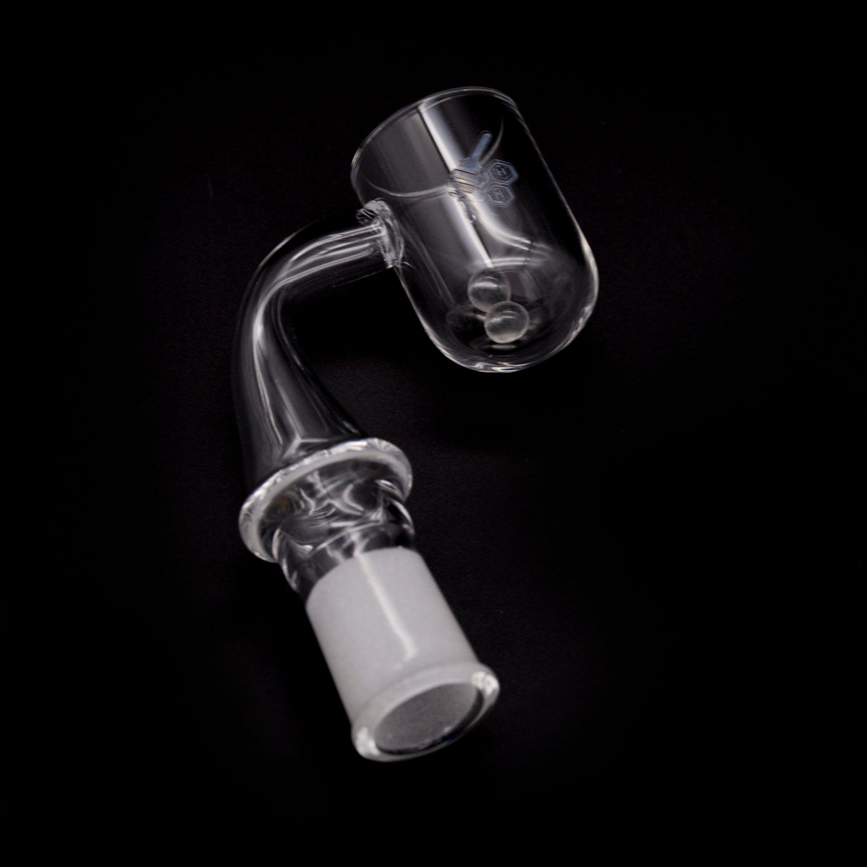 Honeybee Herb Honey Cyclone Quartz Banger, 90Β° Angle, Clear, 25mm Flat Top Design