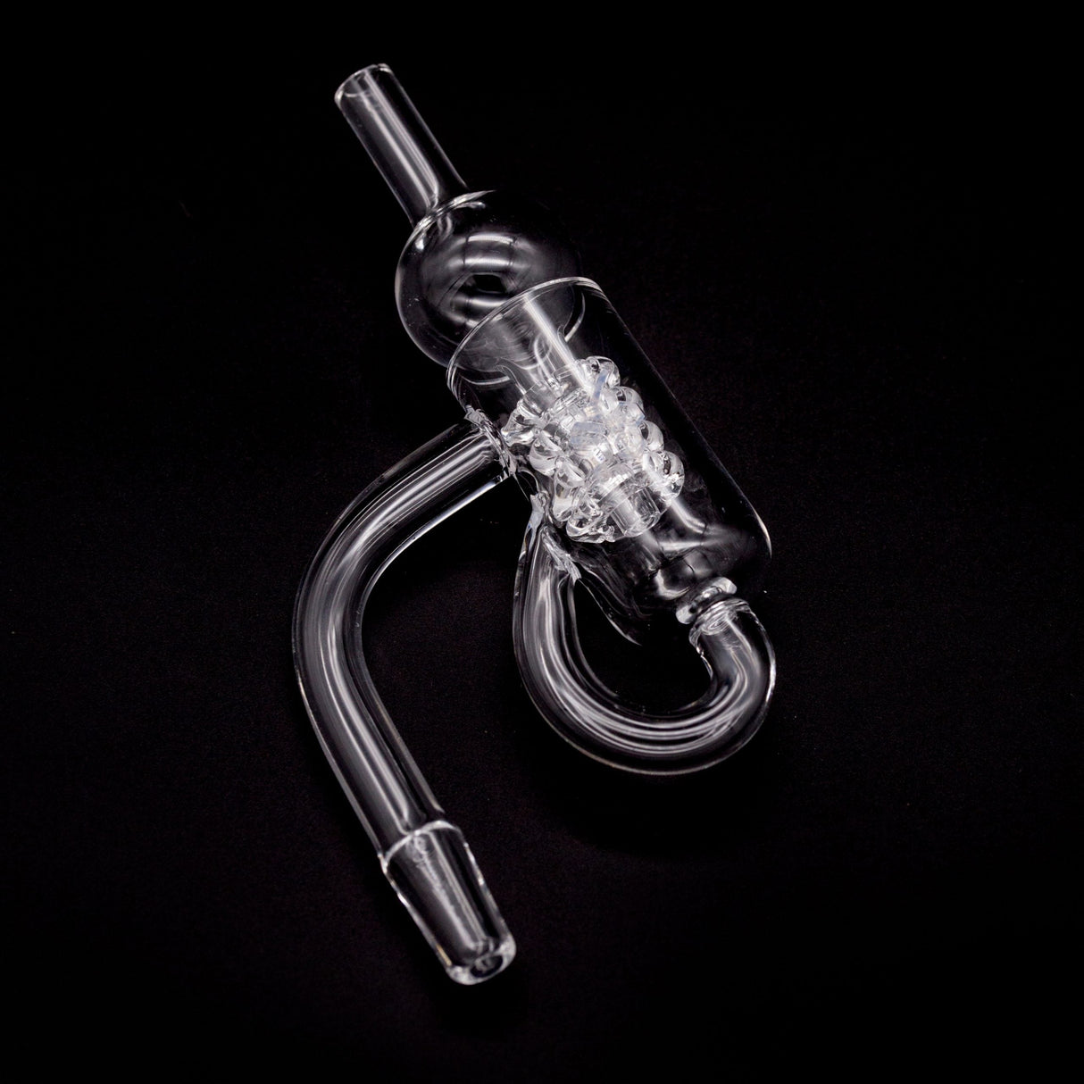 Honeybee Herb Honey Recycler Quartz Banger 10mm Male on Black Background