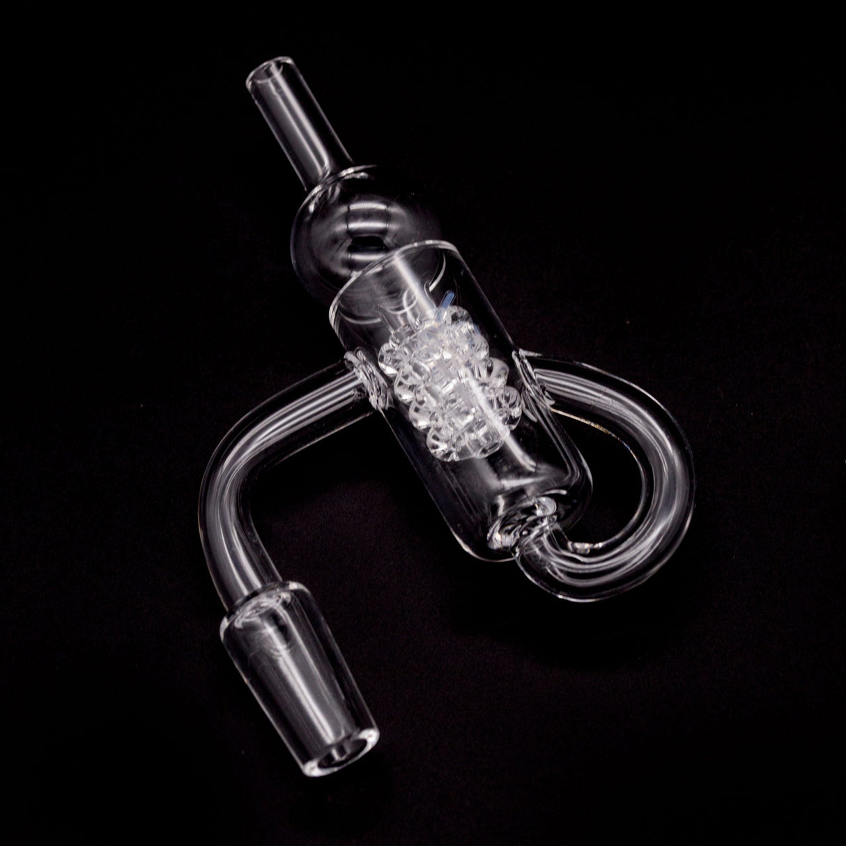 Honeybee Herb Recycler Quartz Banger, 14mm Male Joint, 90 Degree, Clear Design
