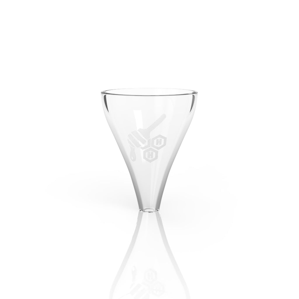 Honeybee Herb Quartz Funnel - Clear Borosilicate Glass - Front View