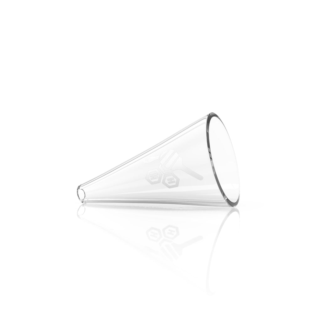 Honeybee Herb Quartz Funnel - Clear High-Quality Quartz - Side View