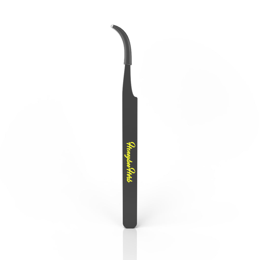 Honeybee Herb Tweezers in Black - Steel Dab Tool for Concentrates, Side View