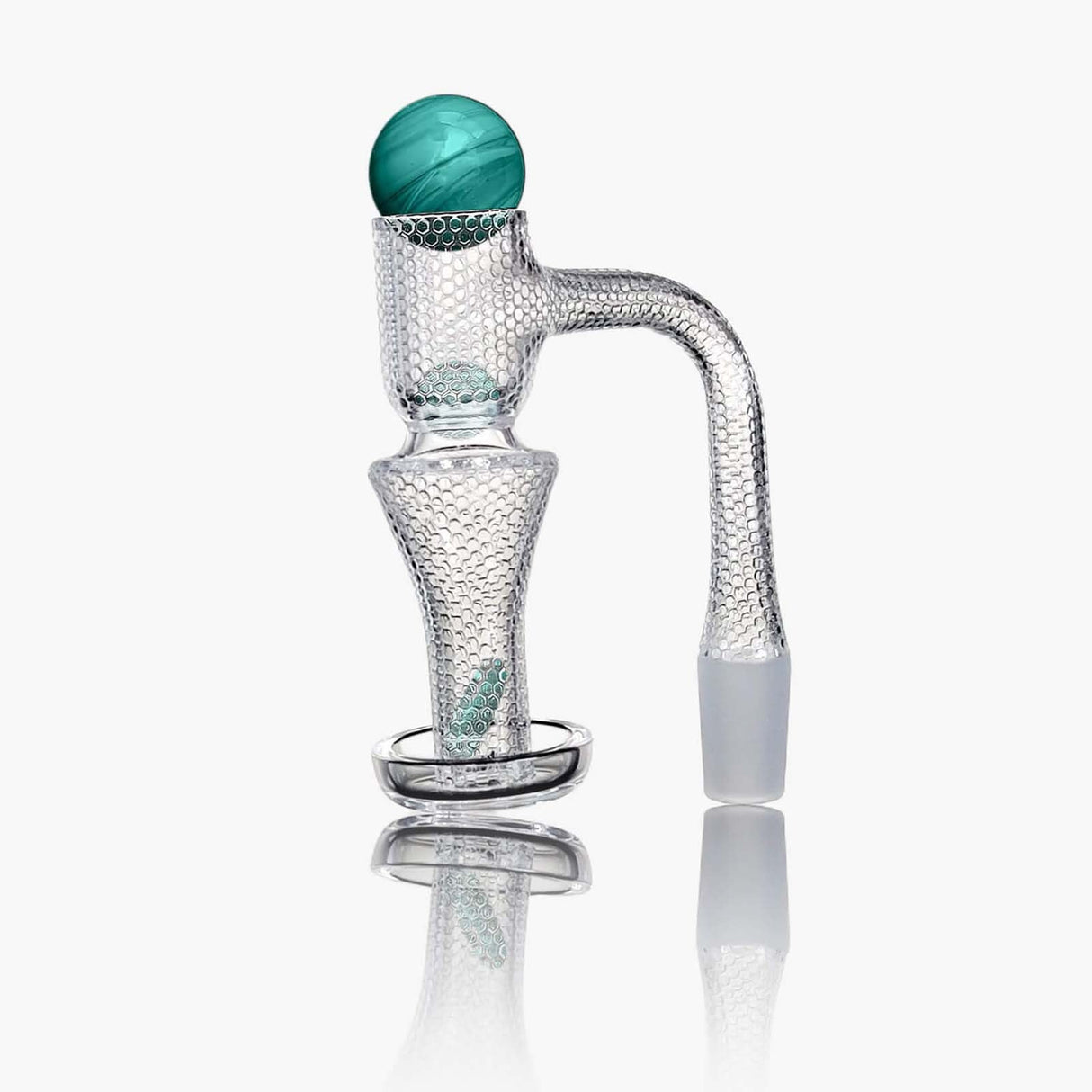 PILOTDIARY Honeycomb Quartz Banger Kit - Clear with Green Marble Cap, Side View