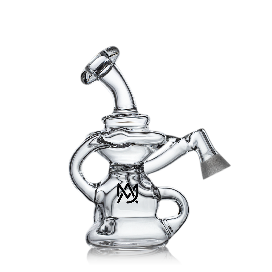 MJ Arsenal Hydra Vape Edition Clear Glass Dab Rig with Compact Design and Quartz Banger - Front View