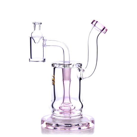 HydroBarrel Mini Rig in Pink by The Stash Shack, 5" Tall with Showerhead Percolator, 90 Degree Joint