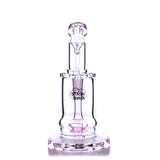 HydroBarrel Mini Rig by The Stash Shack, 5" compact banger hanger dab rig with showerhead percolator, front view