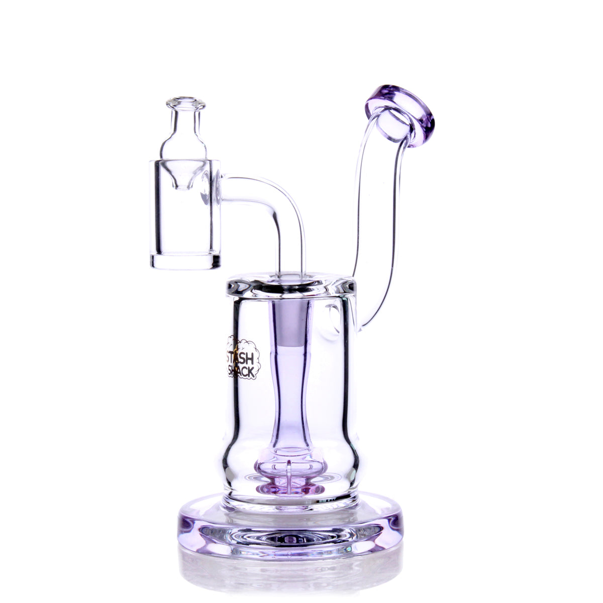 HydroBarrel Mini Rig in Purple by The Stash Shack with Showerhead Percolator, Front View