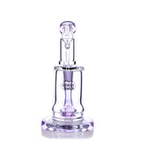 HydroBarrel Mini Rig by The Stash Shack, 5" compact borosilicate glass with showerhead percolator, front view.