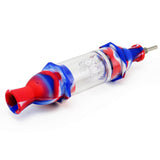 PILOT DIARY Honey Straw with Water Filtering in Red & Blue - Angled Side View